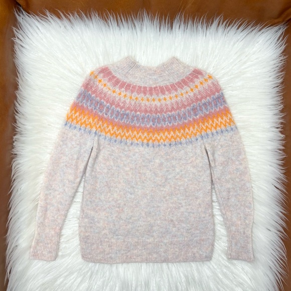 J. Crew Crewcuts - Girls' Fair Isle Sweater - Ivory Multi Peony - Picture 3 of 7